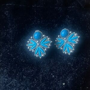 Elegant Blue and Silver Earrings
